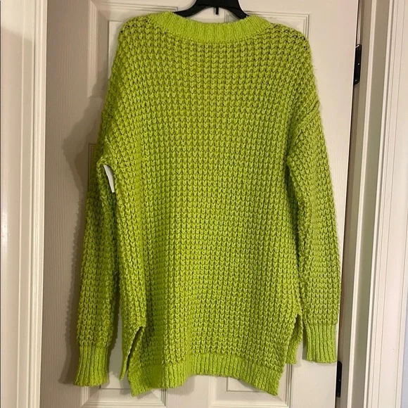Free People Whistle Thermal Henley Sweater in Acid Lime, size XS - Picture 7 of 11